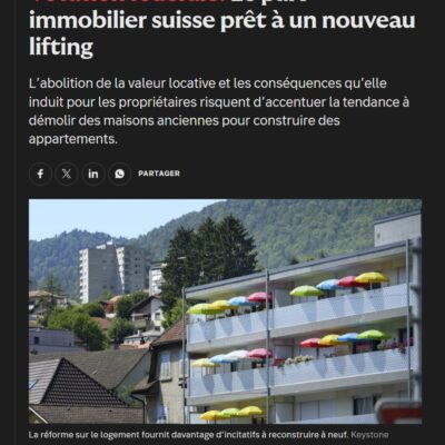 La Liberté: Votation fédérale. Le parc immobilier suisse prêt à un nouveau lifting